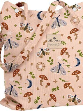 Corduroy Tote Bag for Women Cute Design